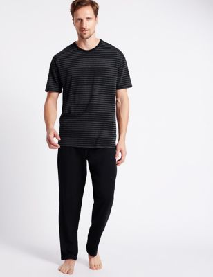 Cotton Rich Striped T-Shirt & Trouser Set